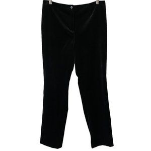 Ron Leal Velvet Trouser Pants Classic Black Holiday Party Size 10